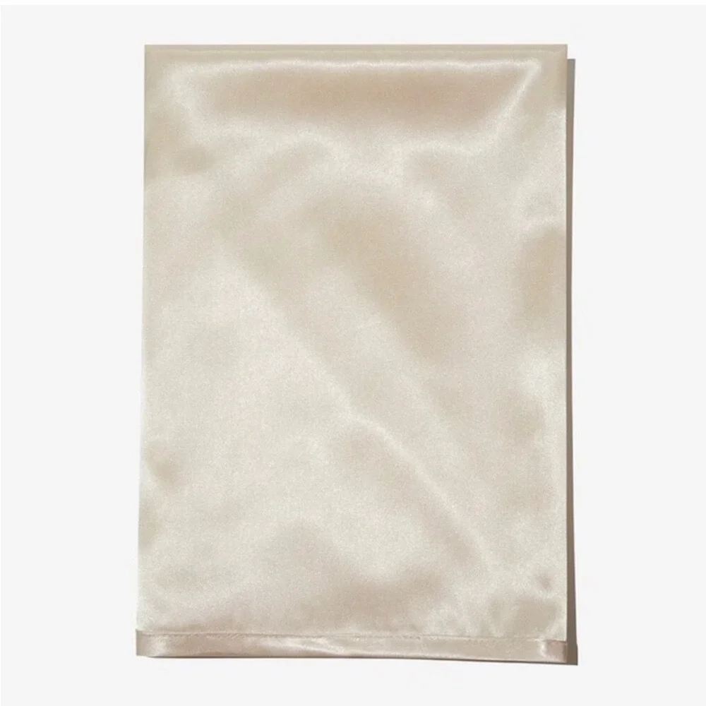 Silked‎ Satin Travel Pillow Sleeve Cream Gold Hair Skin Care FabFitFun New